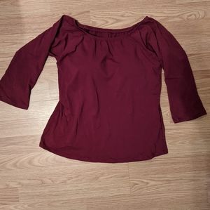 NEW but without tags. Soft Surrounding maroon three quarter sleeve top